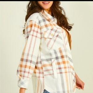 Altar'd State White and Gray Utility Jacket